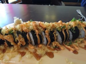 Prawn tempura sushi